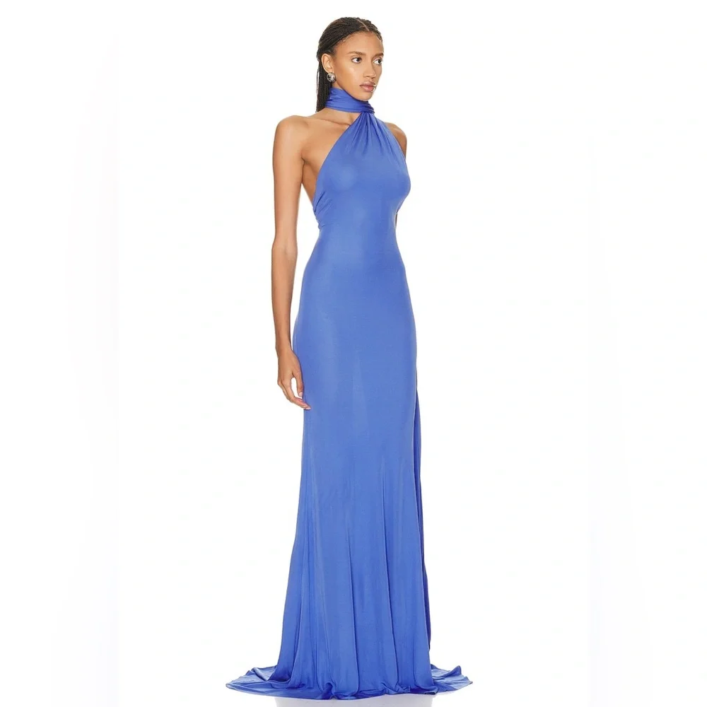 Alex Perry Elegant Blue One-Shoulder Dress - Picture 2 of 4